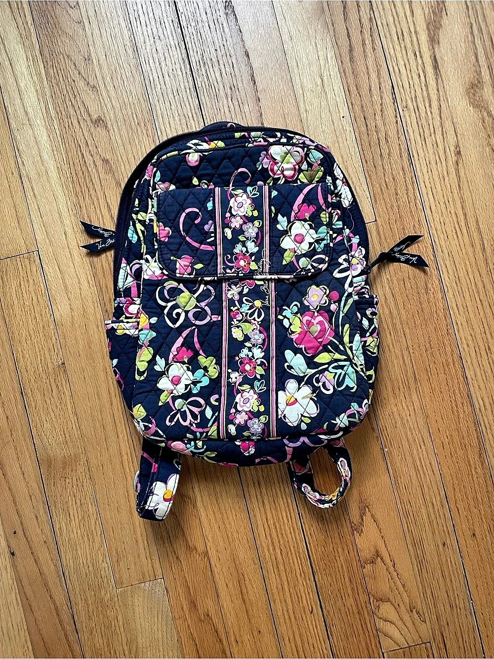 Vera Bradley Small Backpack Floral Black & Pink
